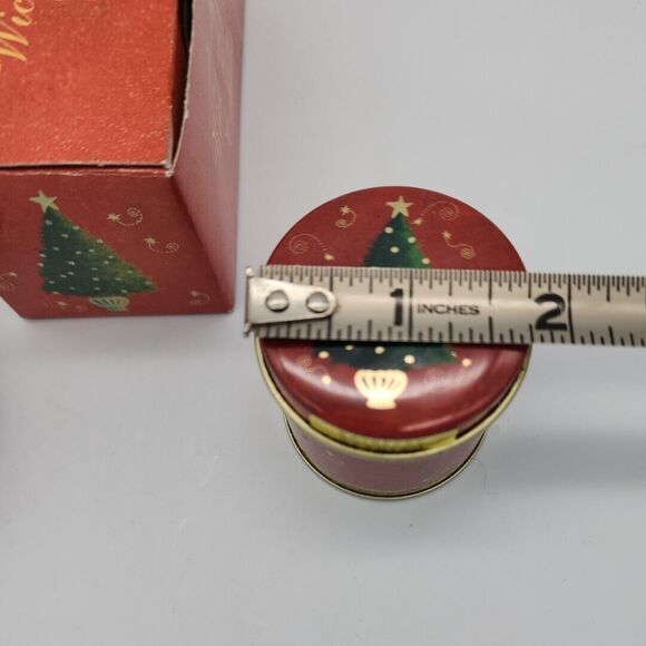 Holiday Tree Wick N Tin Candles Set of 2 Bayberry Scent Vintage Susan Zulauf - Picture 9 of 12